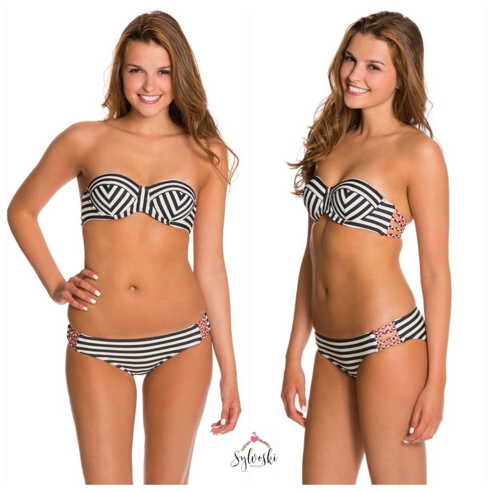 🌊Rusty Underwire Bandeau Bikini Top Set NWT - Picture 4 of 8